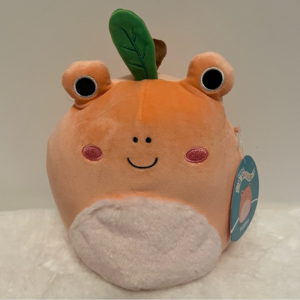 Squishmallow Fatima Peach Frog 🐸🍑, Import 🇺🇸, 8” New